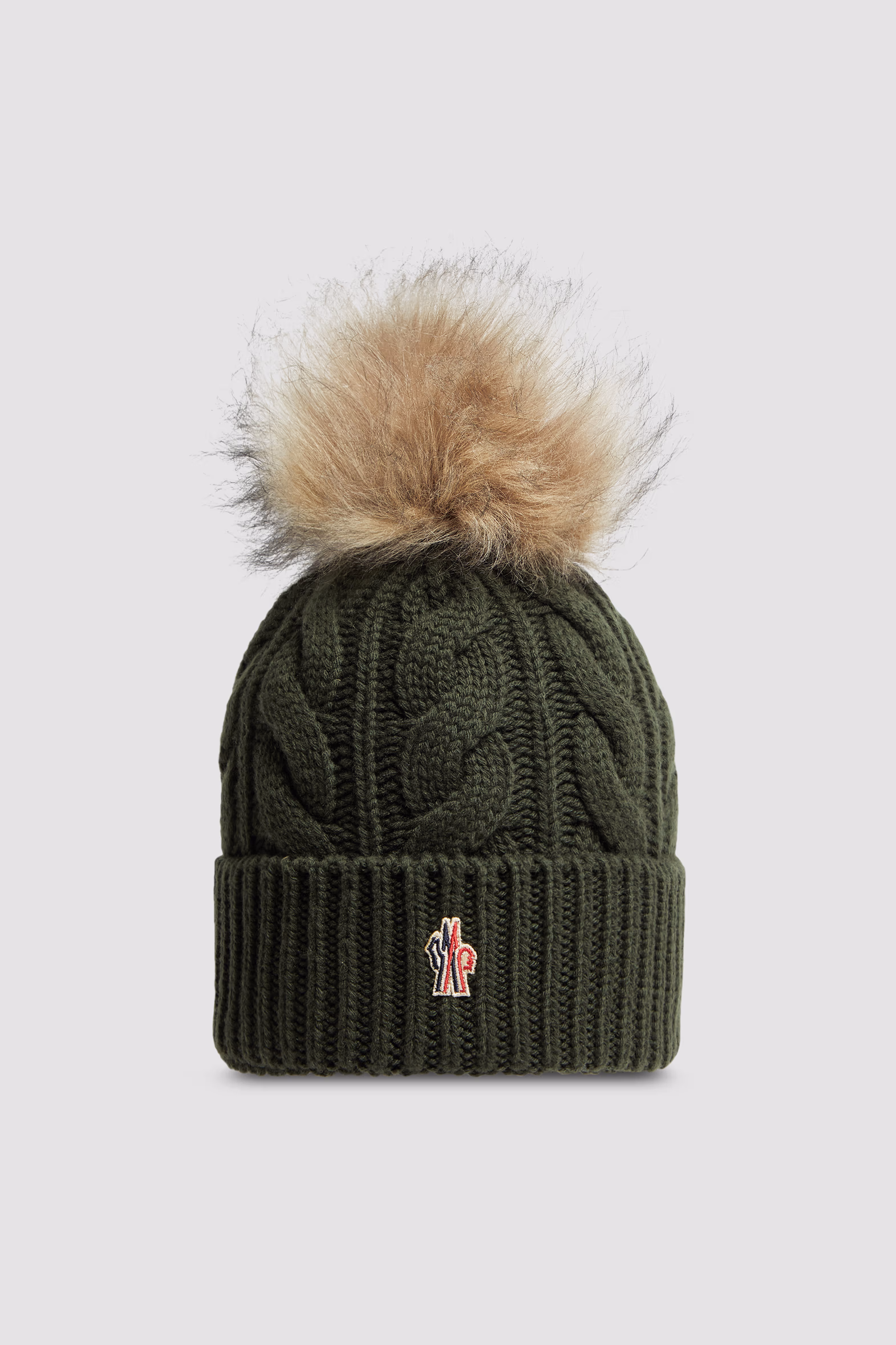 Wool & Cashmere Beanie With Pom Pom Women Dark Green Moncler 0